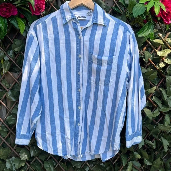 STRIPED BUTTON UP - Picture 1 of 1